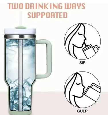 Hot and Cold Tumbler with Straw